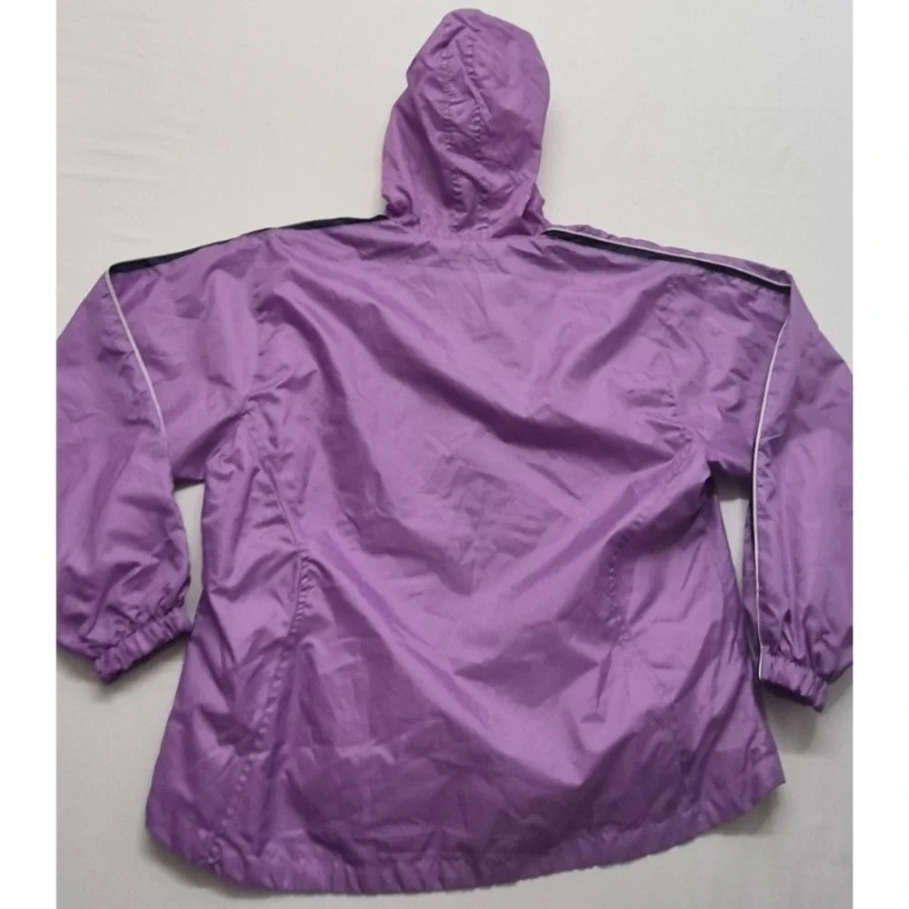Wilson womens light purple full zip pocket windbreaker jacket LG hooded 90s - Picture 10 of 15